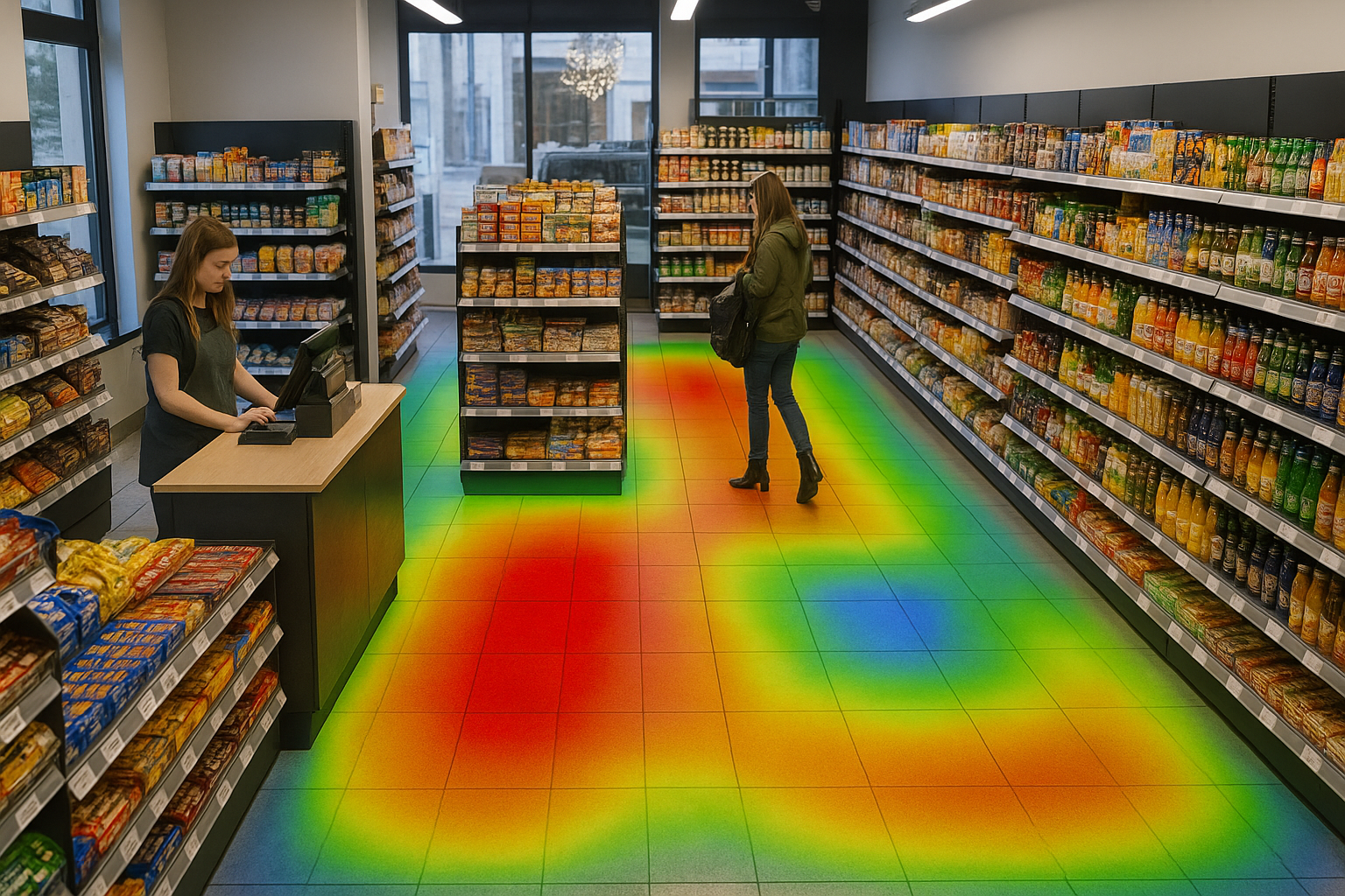 Retail store footfall heatmap