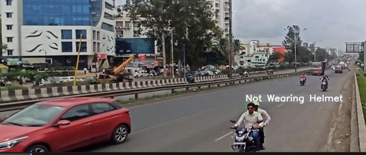Helmet violation detection on a city highway